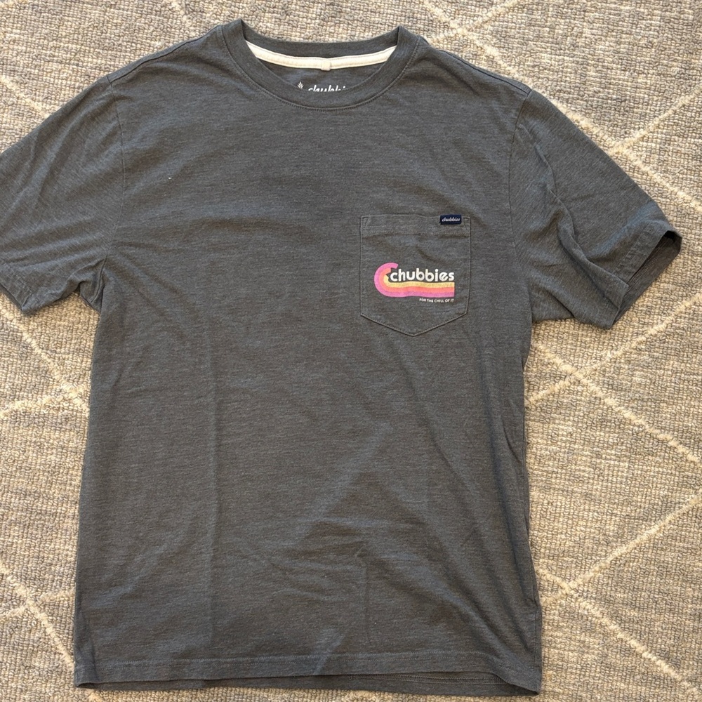 Chubbies Charcoal Pocket Tee with Logo